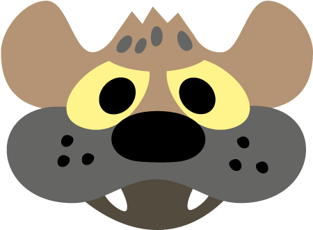 Printable Hyena Mask (500x500), Png Download