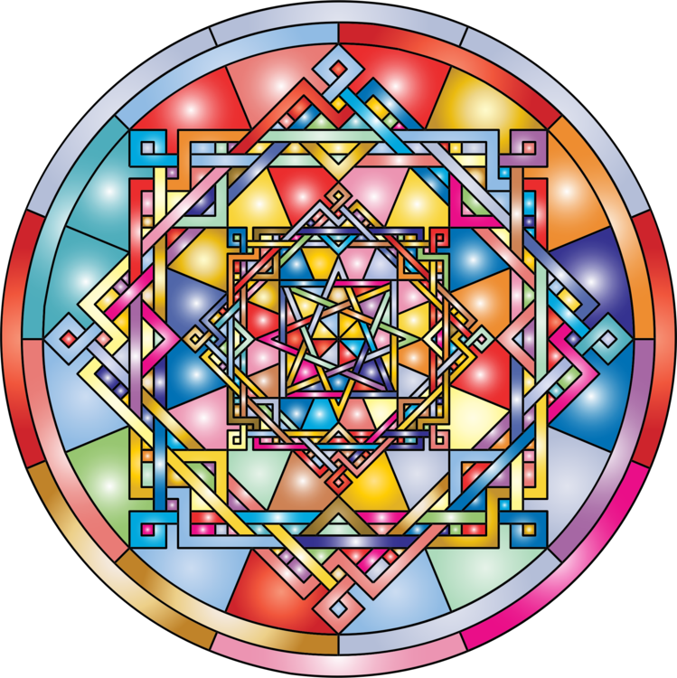 Stained Glass Symmetry Point (749x750), Png Download