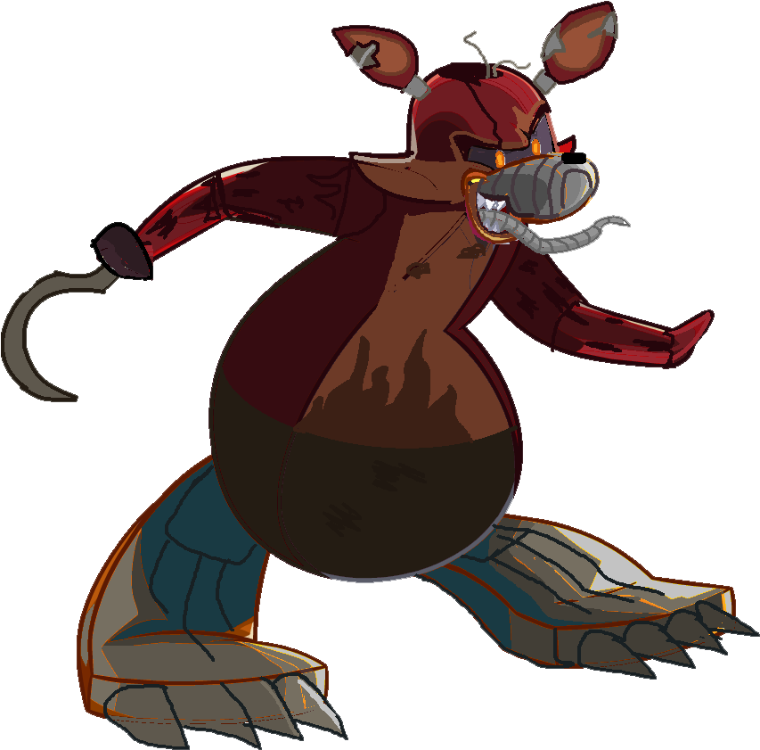 Nightmare Foxy Png - Fnaf 4 Club Penguin (854x858), Png Download