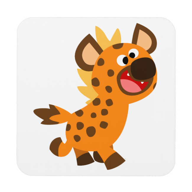 Cute Little Cartoon Hyena Coasters Set - Cartoon Hyena (650x650), Png Download