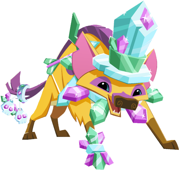 Coveredincrystalshyena (644x573), Png Download