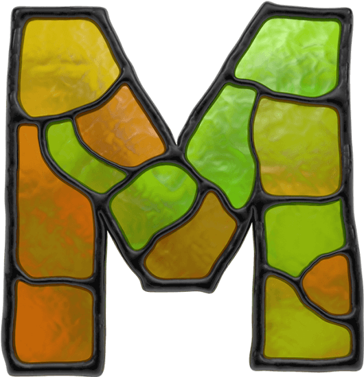 Stained Glass Font - Stained Glass Font Letters (595x595), Png Download