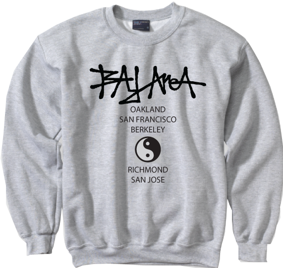 Bay Area Ying Yang Crew Neck Sweatshirt - Weatherproof 135 Comfort Fleece Crew - Heather[073], (600x847), Png Download