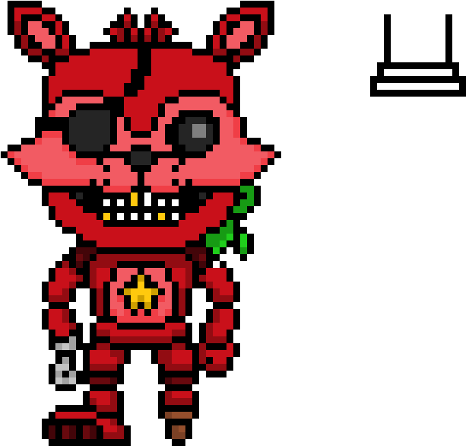 Rockstar Foxy And Funtime Freddy And Bon Bon - Fnaf Foxy Pixel Art (790x750), Png Download