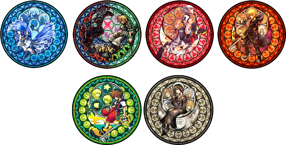 Stained Glass Art All - Kingdom Hearts Stained Glass Medals (1000x549), Png Download