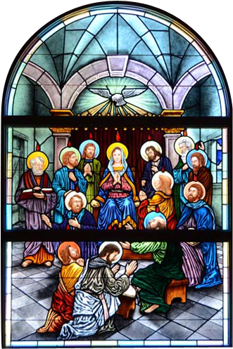 Marian Servant Stained Glass - Stained Glass (359x520), Png Download