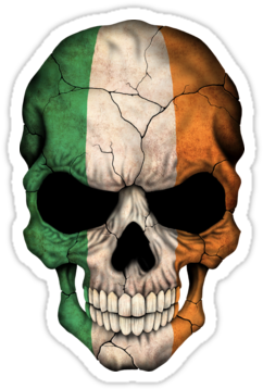 The Criminal Underworld - Skull With Irish Flag (375x360), Png Download