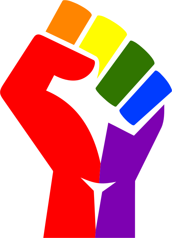 Lgbt Fist By Andybundy Png - Rainbow Fist (578x800), Png Download