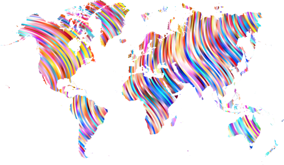 World Map Globe - World Map Vector (585x340), Png Download