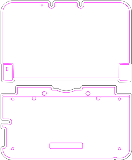 3ds Xl Skin Templates - Template Skin 3ds Xl Png (442x532), Png Download