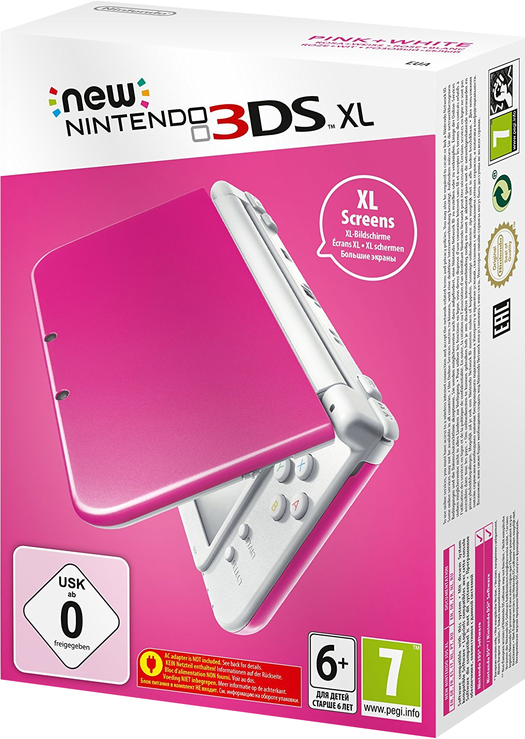 New Nintendo 3ds Xl Pink White - Pink New Nintendo 2ds Price (1108x1530), Png Download