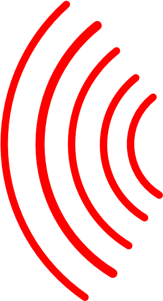 Red Radio Waves Clip Art At Clker Com Vector Clip Art - Clip Art (396x600), Png Download