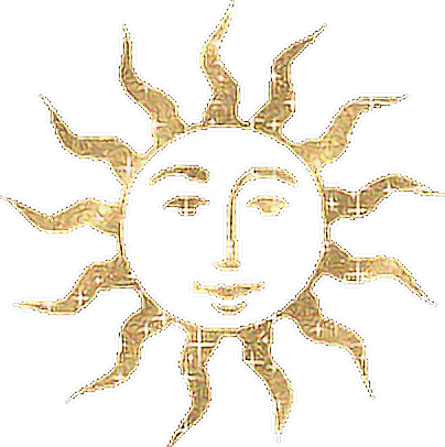 Tribal Gold Sun Hippy Bohemian Png Royalty Free - Sun Transparent Gif (404x406), Png Download