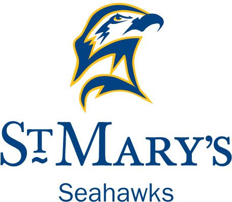 Full Color Navy Text, Png - St Mary's Seahawks Logo (483x424), Png Download