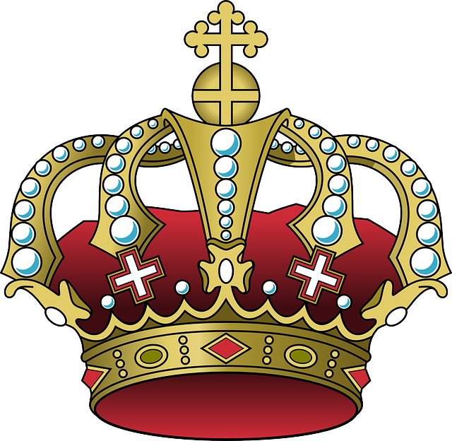 Cross, Drawing, King, Queen, Cartoon, Diamond, Free - Corona De Rey Png (640x624), Png Download