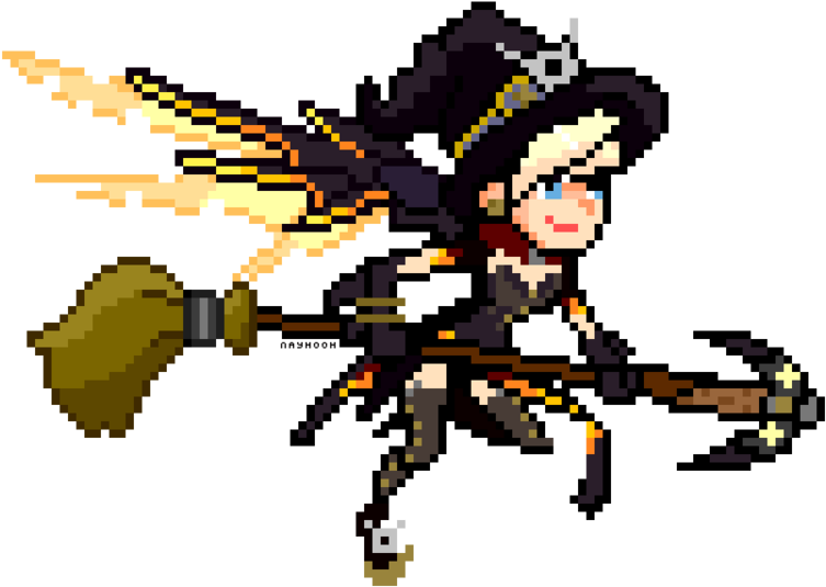 Banner Royalty Free Transparent Mercy Pixel - Witch Mercy Pixel Spray (900x600), Png Download