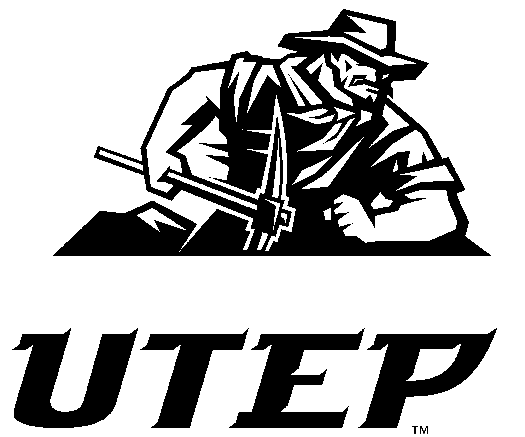Utep Miners Logo Black And White - Utep Miners Logo Png (2400x2400), Png Download