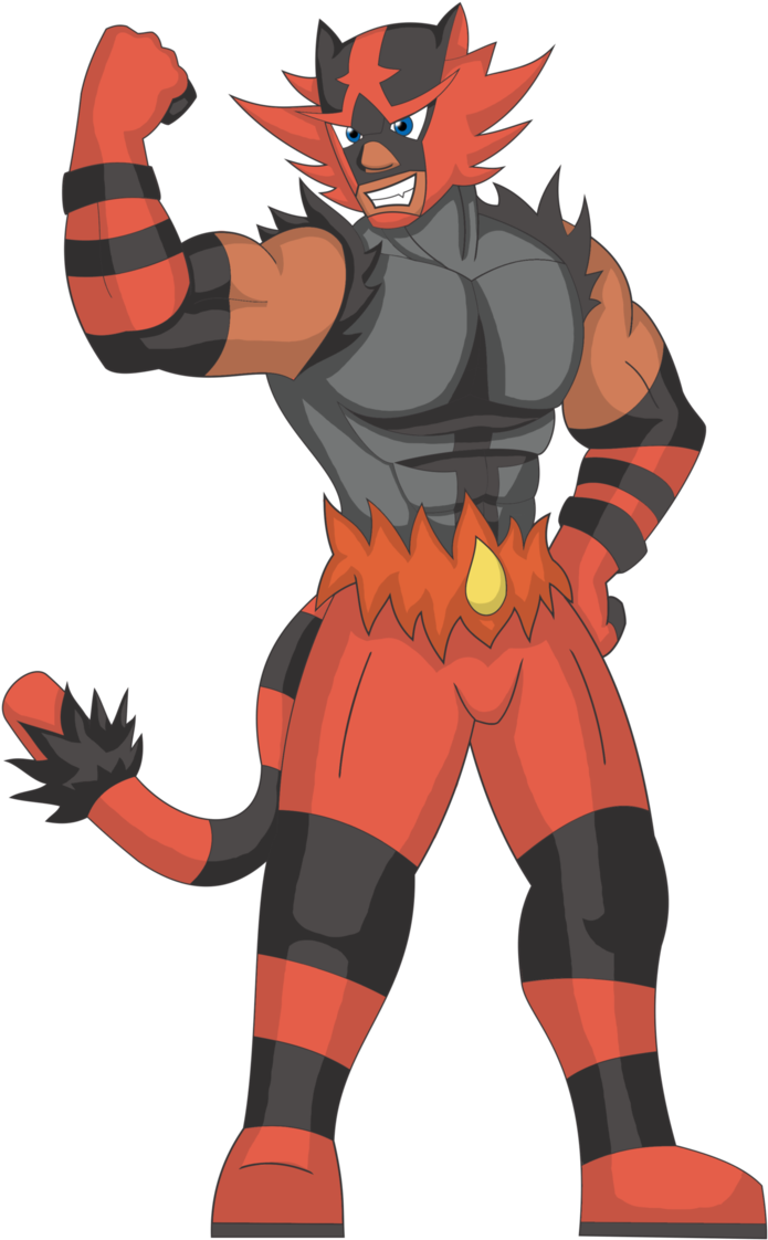 Incineroar Gijinka By Skull - Cartoon (704x1135), Png Download
