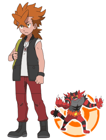 Incineroar - Pokemon Cross Team (339x461), Png Download