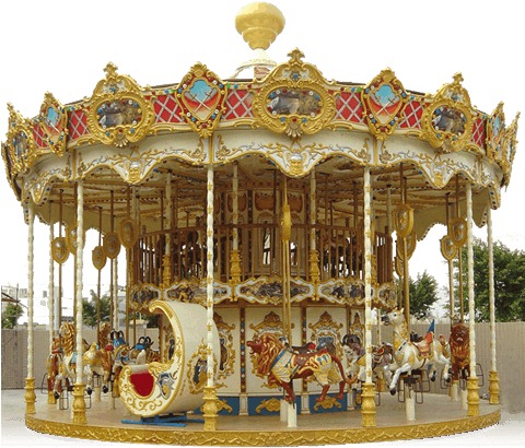 Ancient 2 Level Carousel - Carousel Png (480x640), Png Download