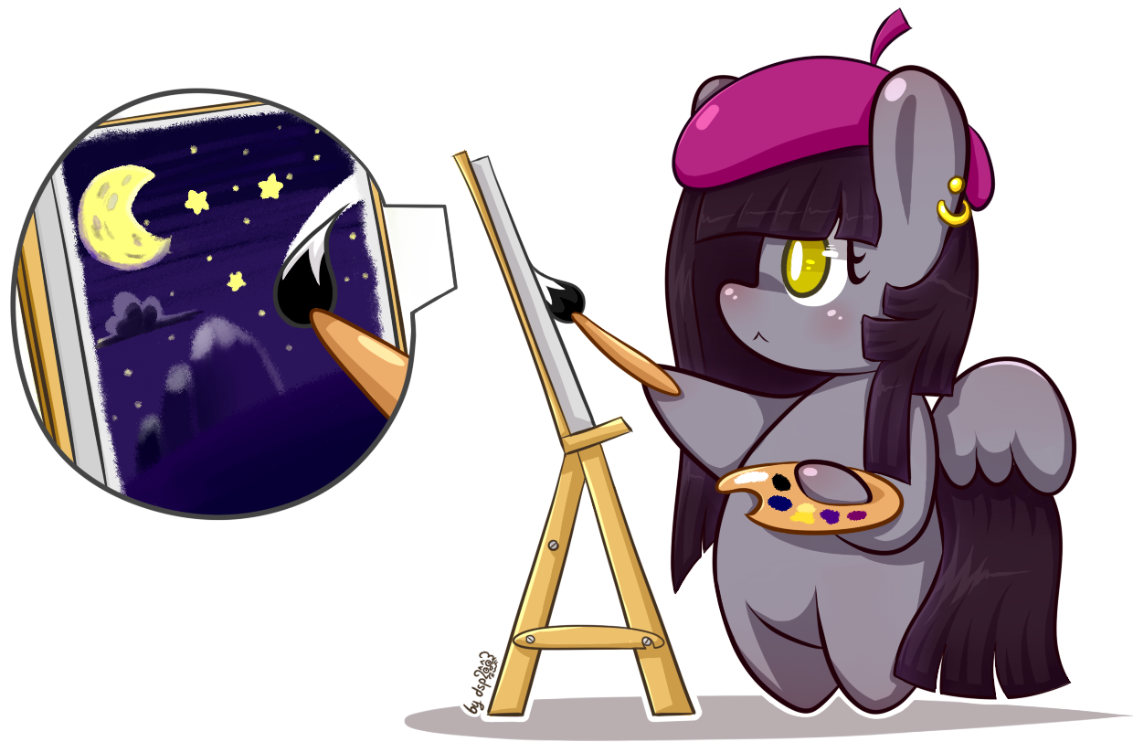 Dsp2003, Canvas, Chibi, Cute, Female, Hat, Lifeloser - Painting (1280x885), Png Download