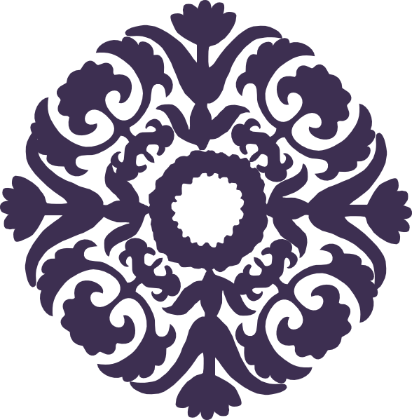 Dark Purple Paisley Flower Clip Art At Clker - Islamic Design Png (588x599), Png Download