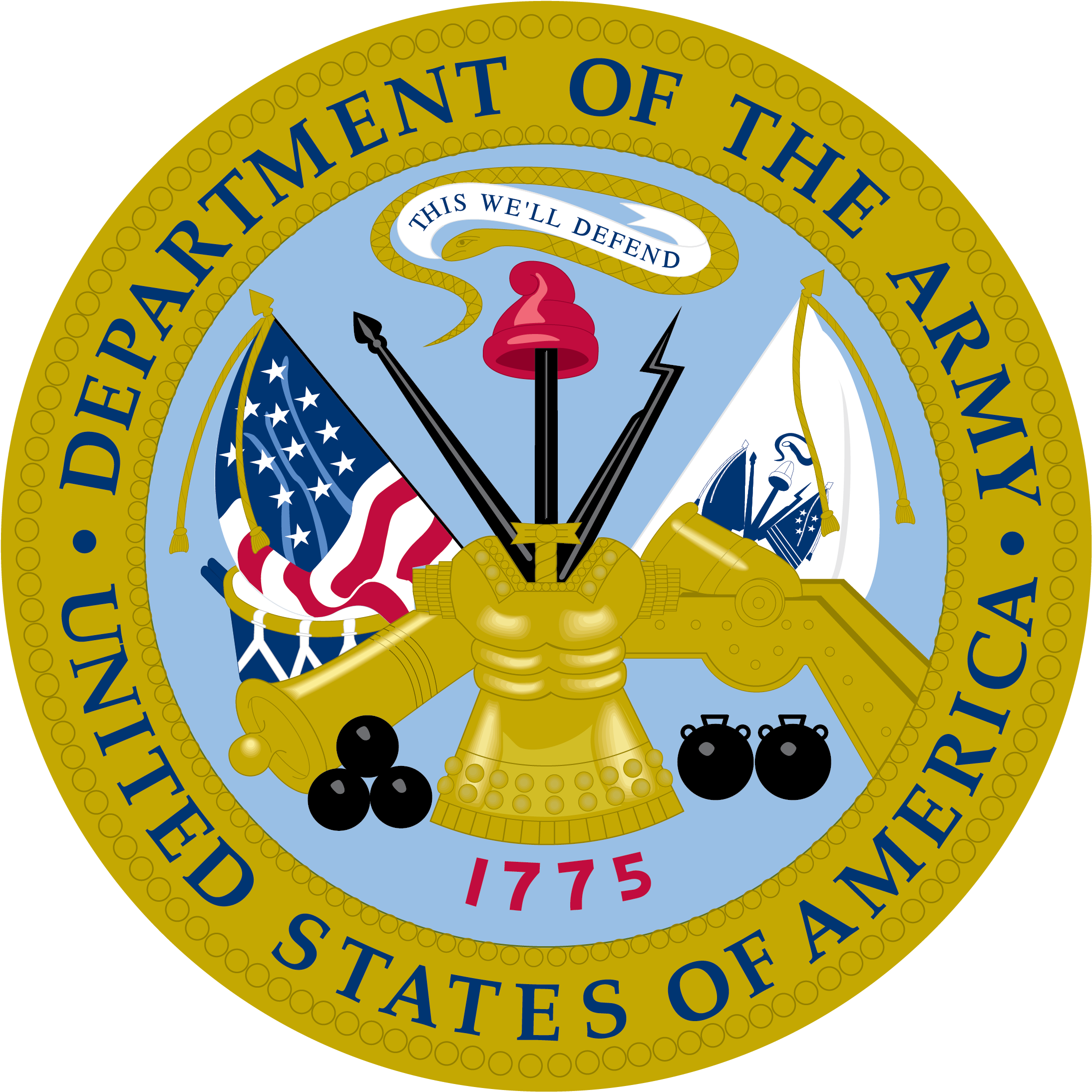 Army Seal - Department Of The Army (2550x3300), Png Download
