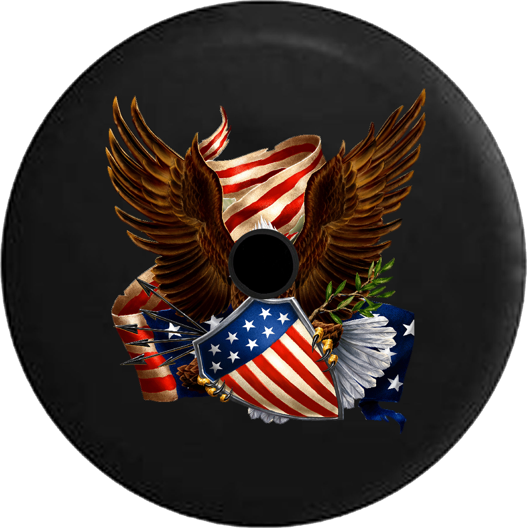 Jeep Wrangler Jl Backup Camera Day Realistic Us Army - America Patriotic Eagle Shirt (1721x1725), Png Download
