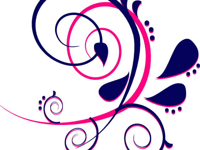 Curve Clipart Pink Paisley - Dark Purple Flower Clip Art (640x480), Png Download