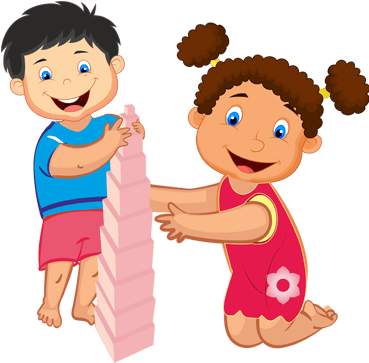 Playing Clipart Montessori Kid - Cartoon Images Of Montessori (370x447), Png Download