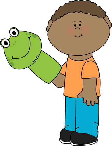 Little Boy Playing With A Puppet - Puppet Clipart (384x500), Png Download