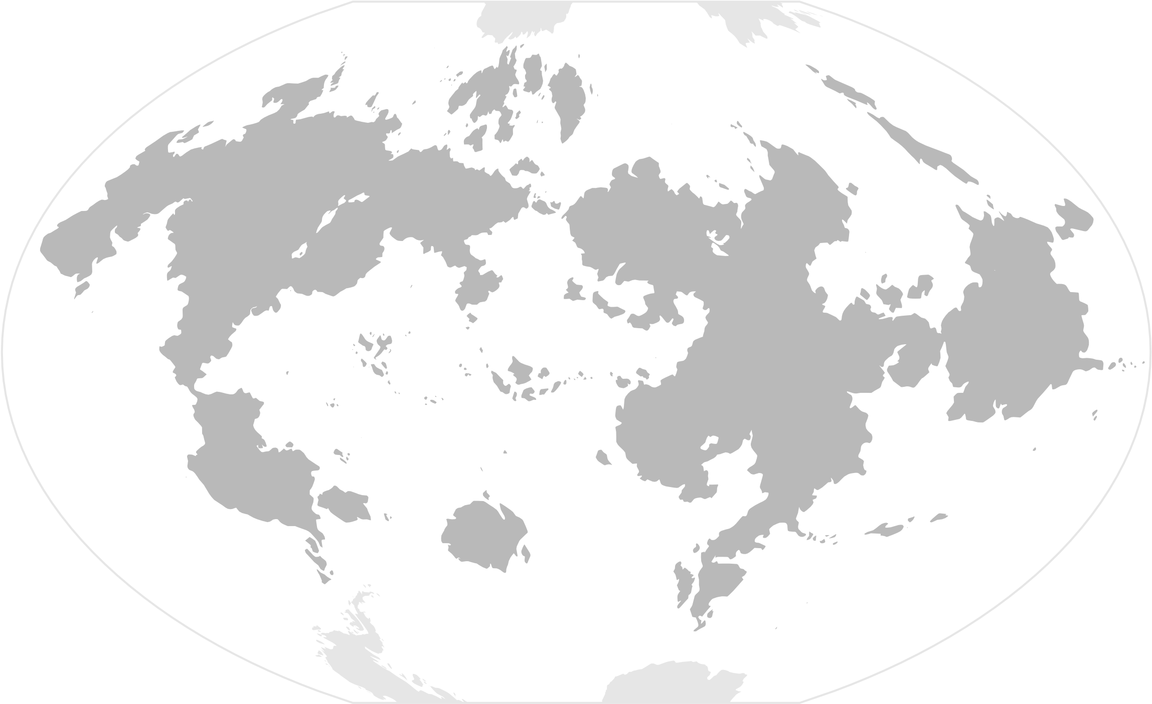 Detailed - Winkel Tripel Projection (2400x1467), Png Download