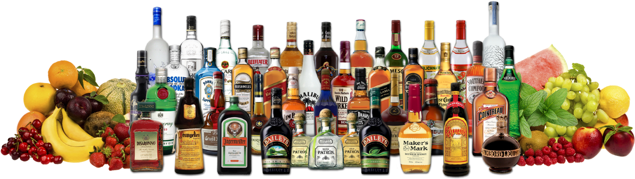 Bottle Service - Liquor And Beer (1296x364), Png Download