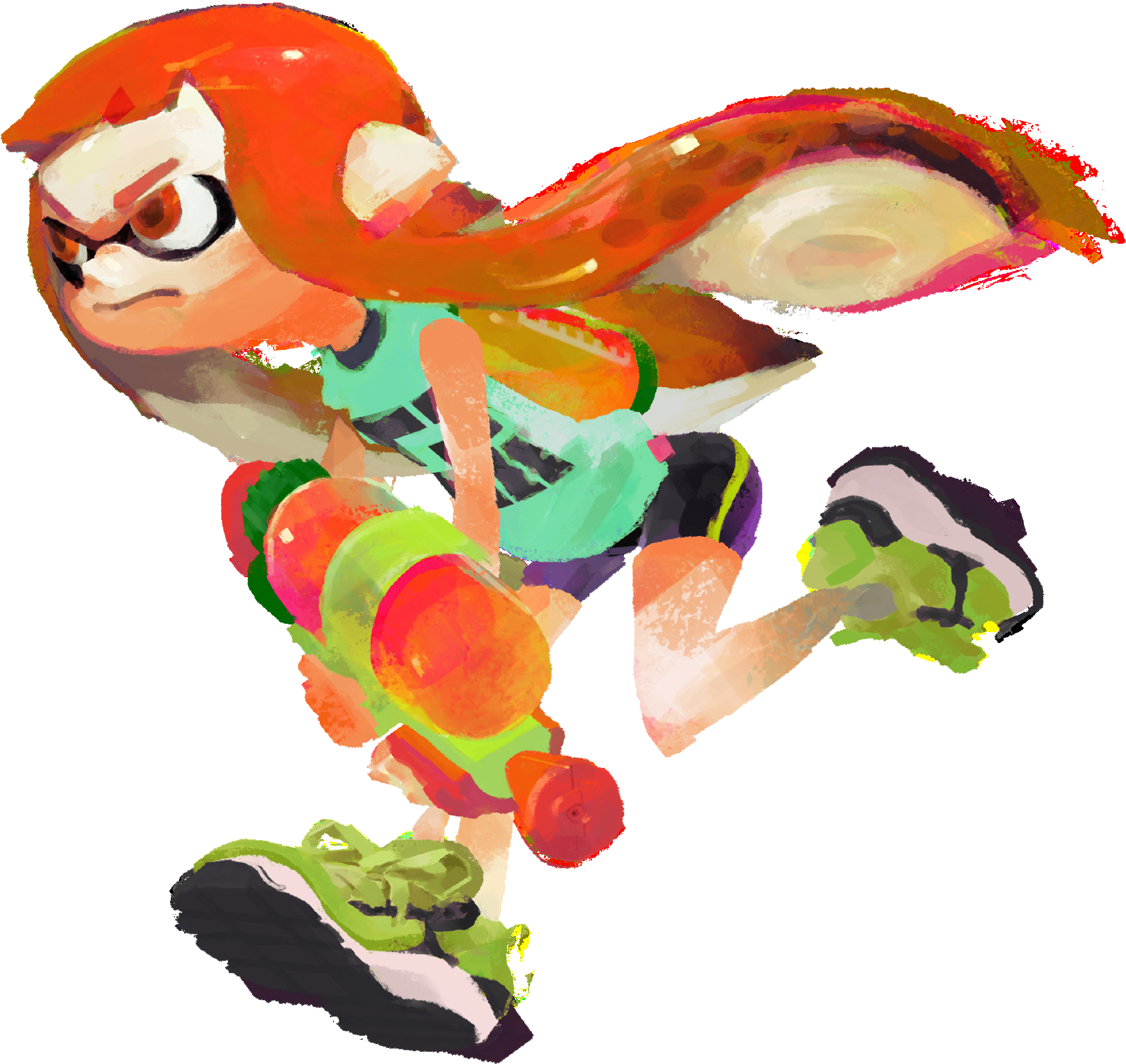 A Female Inkling - Smash Bros Inkling (2000x1900), Png Download