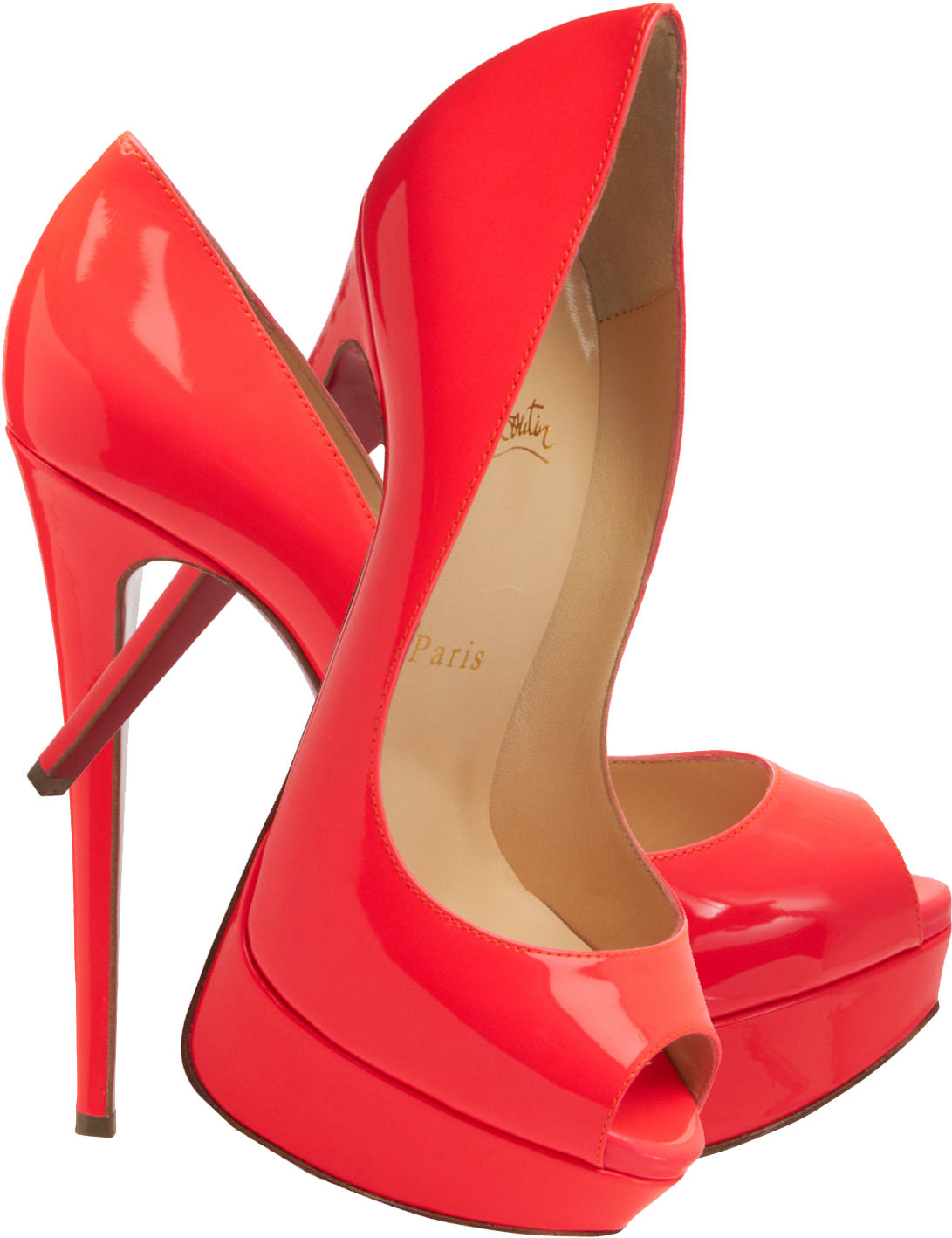 Christian Louboutin Flourescent Pink Lady Pumps Png - Louboutin Red Png (1118x1417), Png Download
