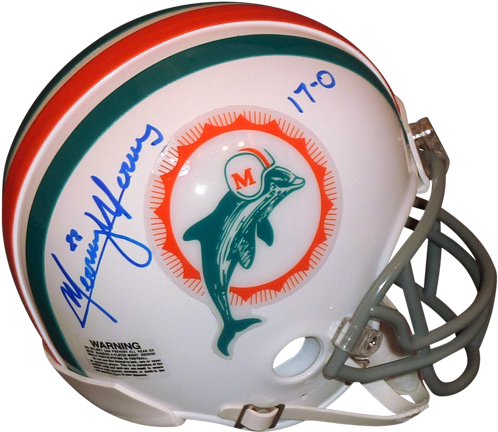 Mercury Morris Autographed Miami Dolphins Mini Helmet - Larry Csonka Miami Dolphins Autographed Riddell Throwback (500x500), Png Download
