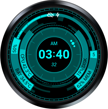 Hud Watch Face - Android (370x372), Png Download