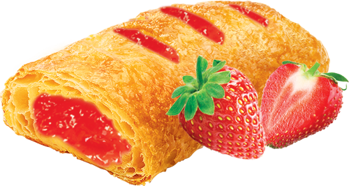 Pastries-strawberry - Pastry (500x267), Png Download