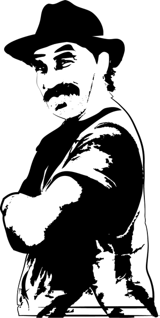 Woodcut-style Graphic Of A Smiling Man - Graphics (317x627), Png Download