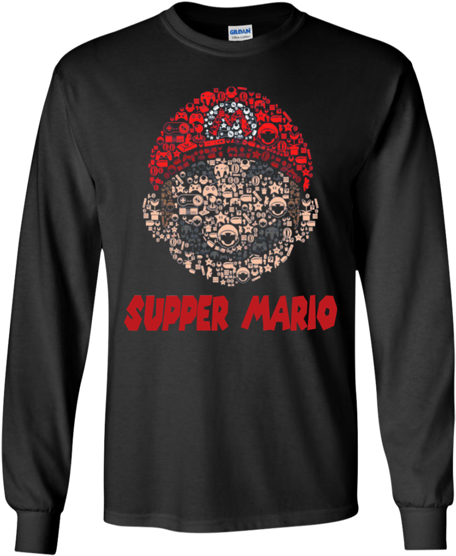 Mario Head Brothers Retro Gaming Parody Shaped Mashup - Mickey Mouse Nike Shirt (1155x1155), Png Download