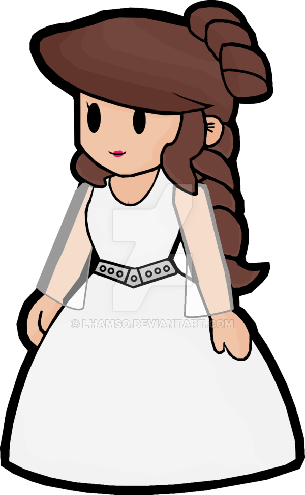 Princess Leia Star Wars Clipart - Paper Mario Paper Princess (600x972), Png Download
