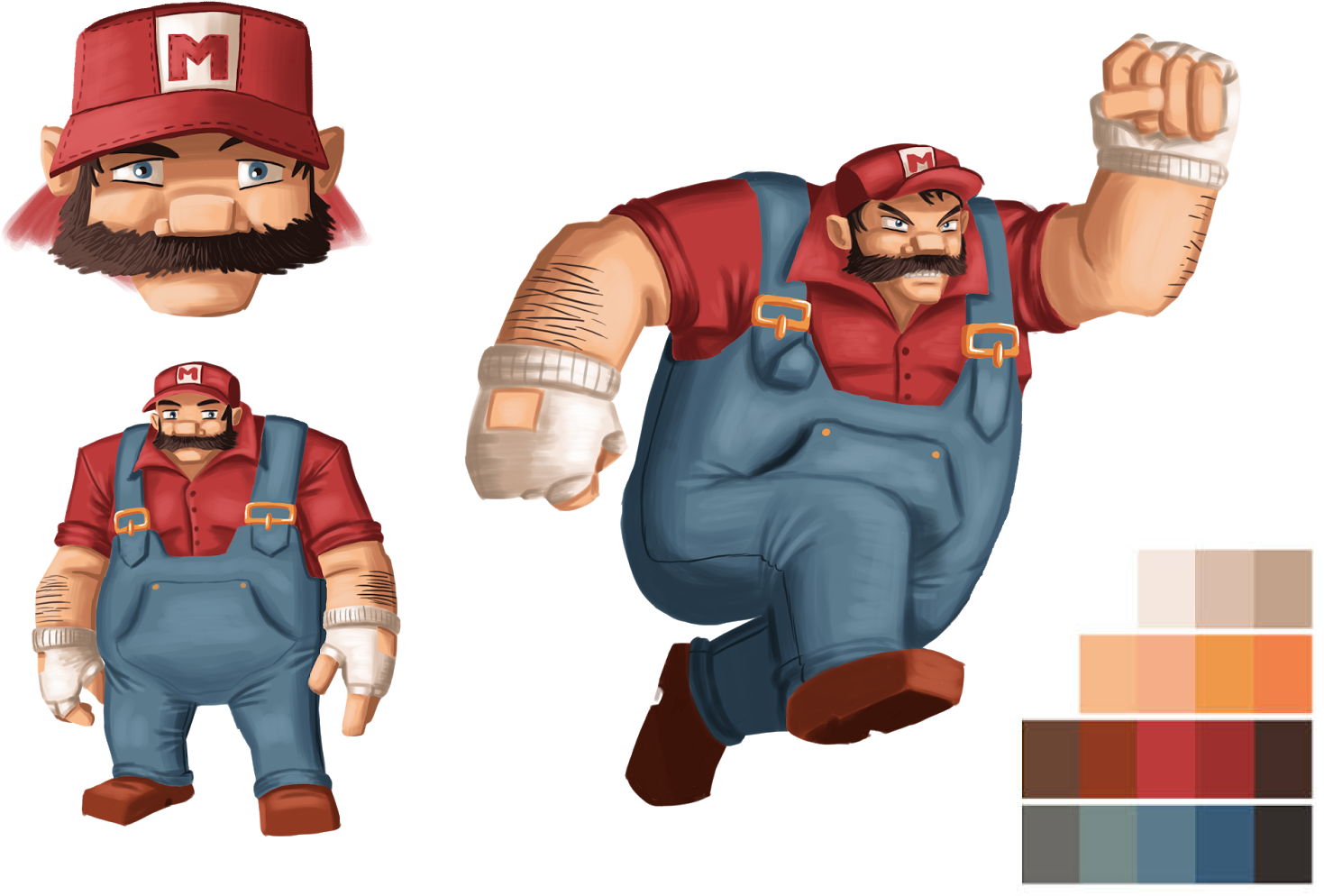 As You Can See, I Went For A Bulkier, Blockier Build - Cartoon (1600x1131), Png Download