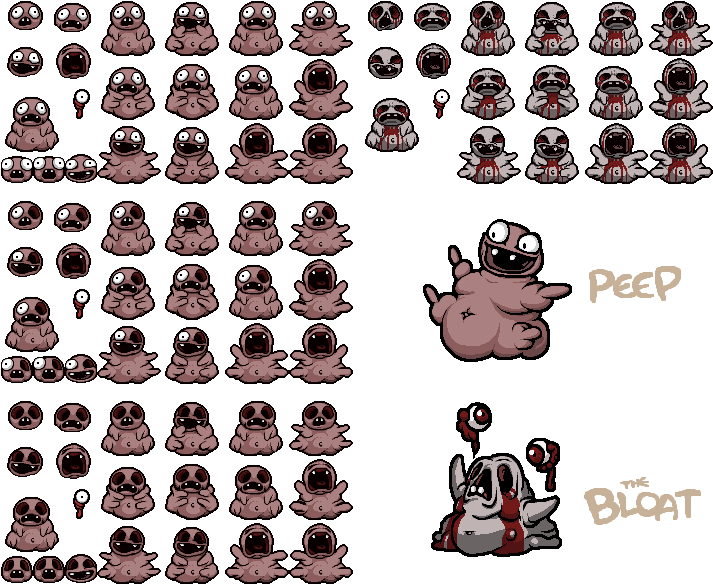 Peep & The Bloat - Binding Of Isaac Rebirth Peep (722x597), Png Download