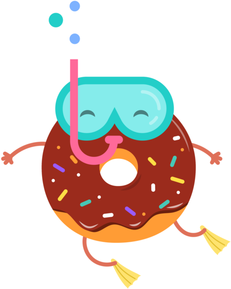 Snorkling Donut Peep - Doughnut (618x618), Png Download