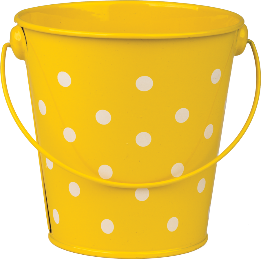 Tcr20828 Yellow Polka Dots Bucket Image - Polka Dot Bucket (900x900), Png Download