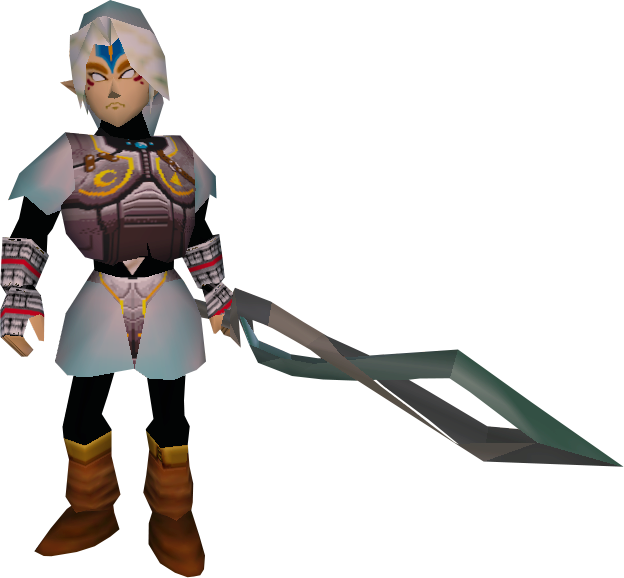 518px-fierce Deity Link 3d - Double Helix Sword Zelda (518x480), Png Download