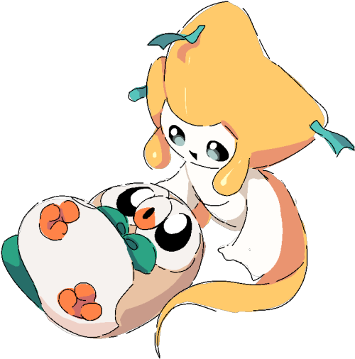 Rowlet W Jirachi - Jirachi Pokemon Fan Art (540x544), Png Download