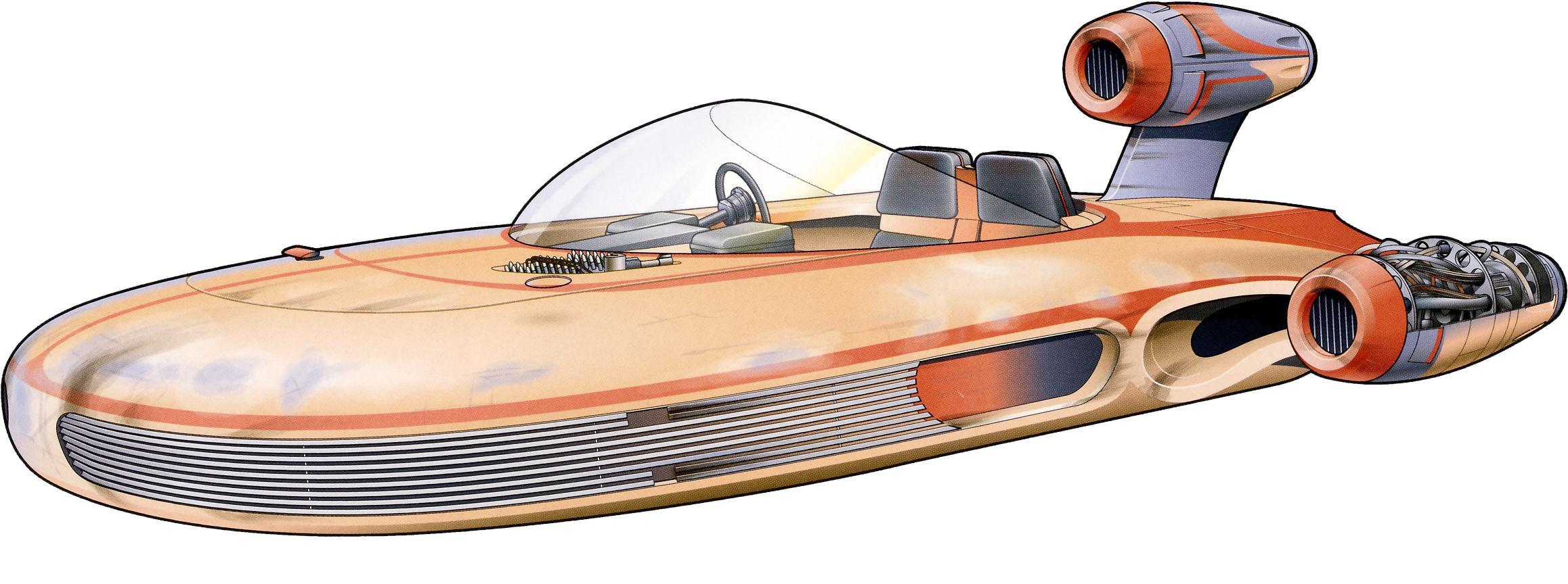 Speeder From Star Wars (2400x913), Png Download