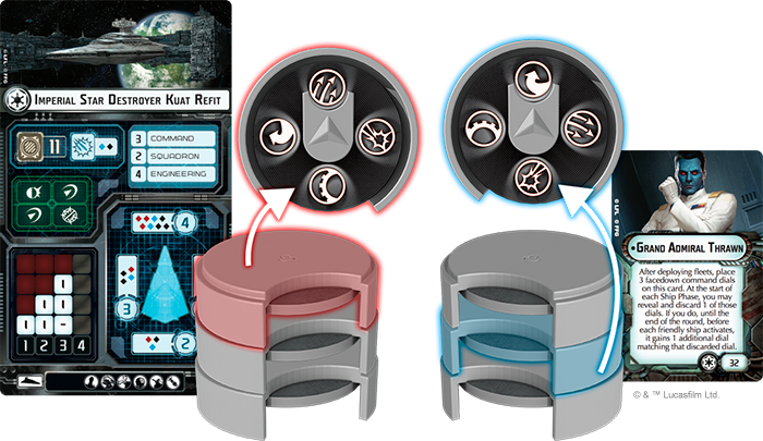 The Player Reveals The Upmost Command Dial Of His Ship - Fantasy Flight Games Star Wars: Armada - Imperial Assault (700x405), Png Download