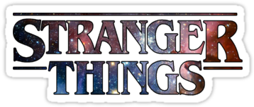 Stranger Things Galaxy Words Stranger Things Logo, - Stranger Things Logo Png (375x360), Png Download